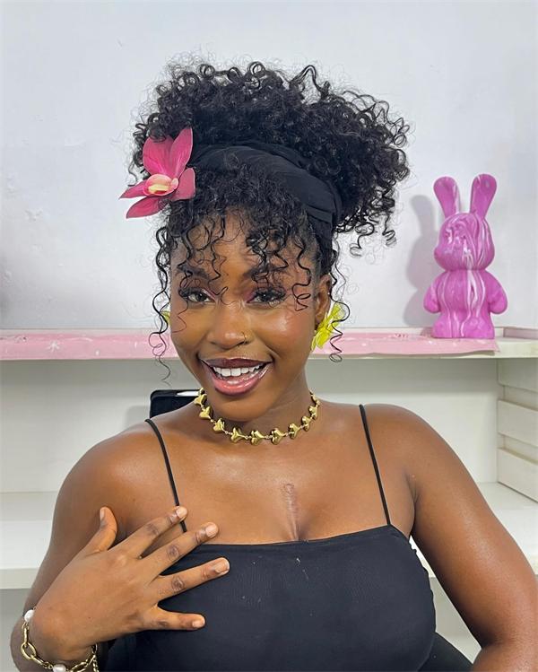 Headband Curly Puff Ponytail With Bangs