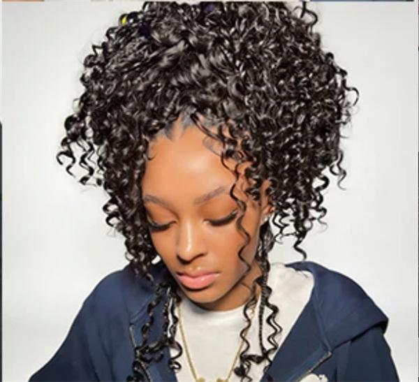 High Puff Curly Crochet Hairstyle