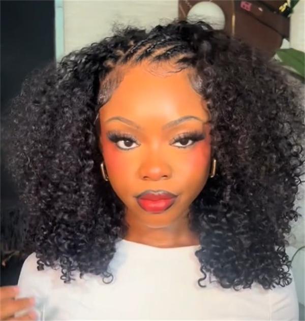 Slanted fulani with half wig