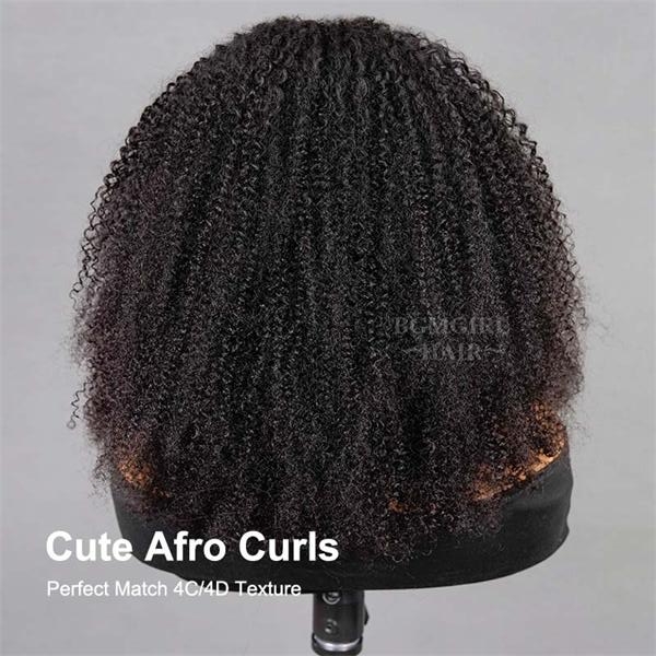 afro curly half wigs Perfectly Blend With 4C And 4D Hair Textures