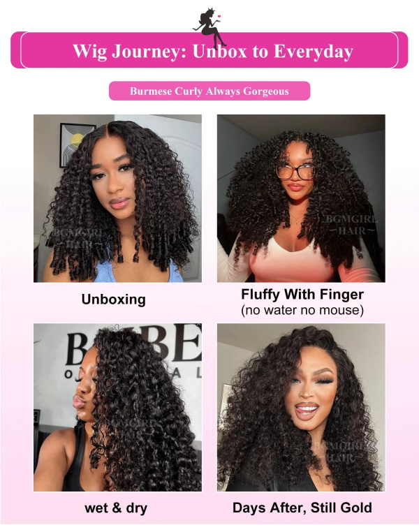 burmese curly wig with long-lasting curls