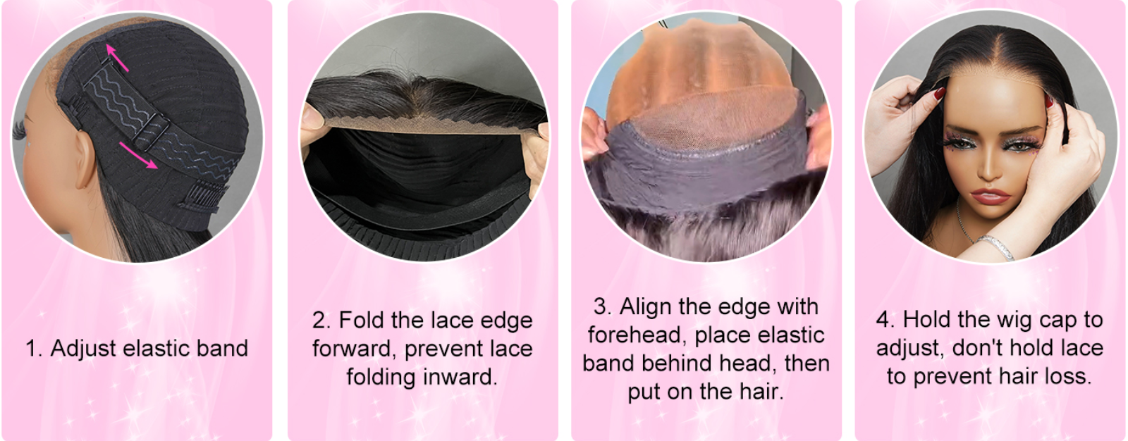 glueless side part wig installation