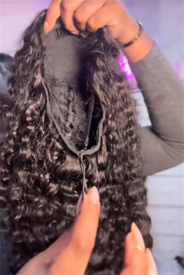 install 3 in1 human hair half wig step 2