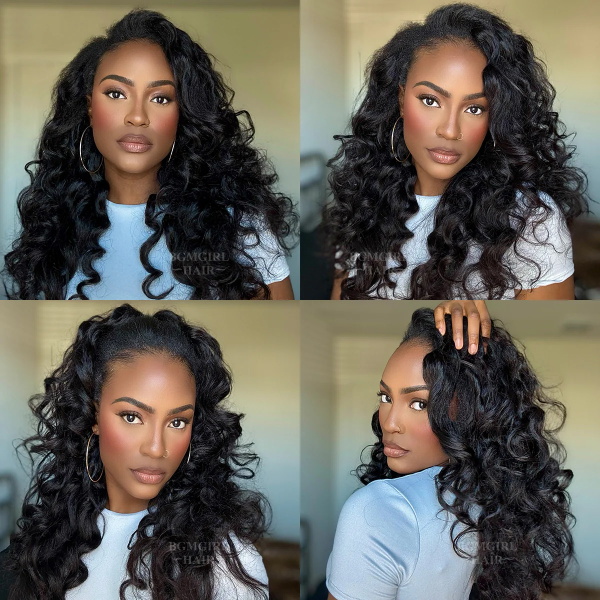 kinky straight half wig review