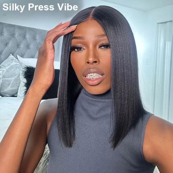 kinky straight short bob wigs