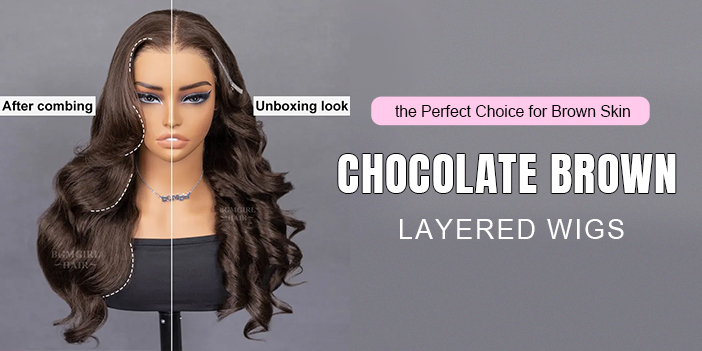 new chocolate brown layered wigs