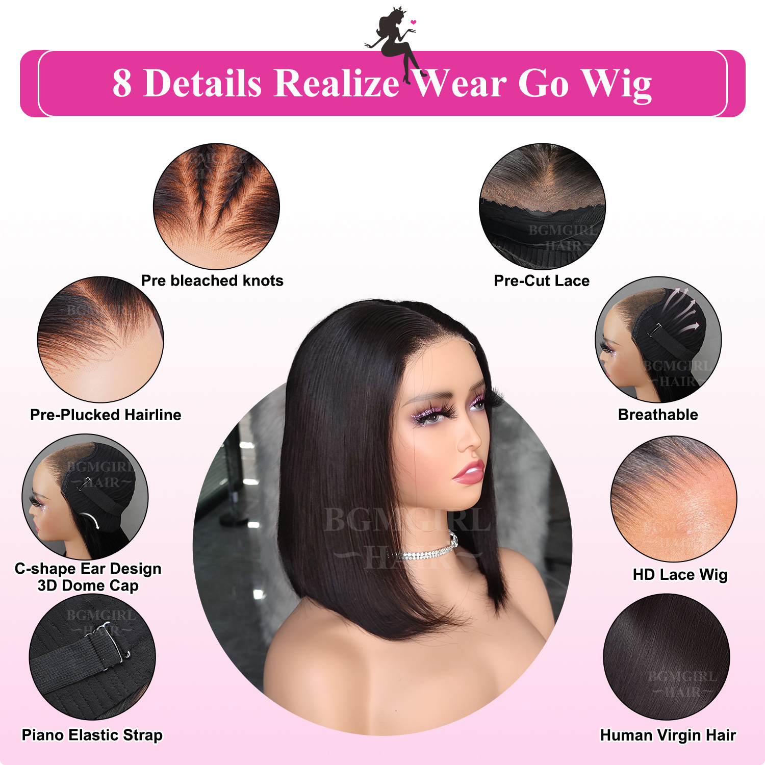 human hair glueless wigs