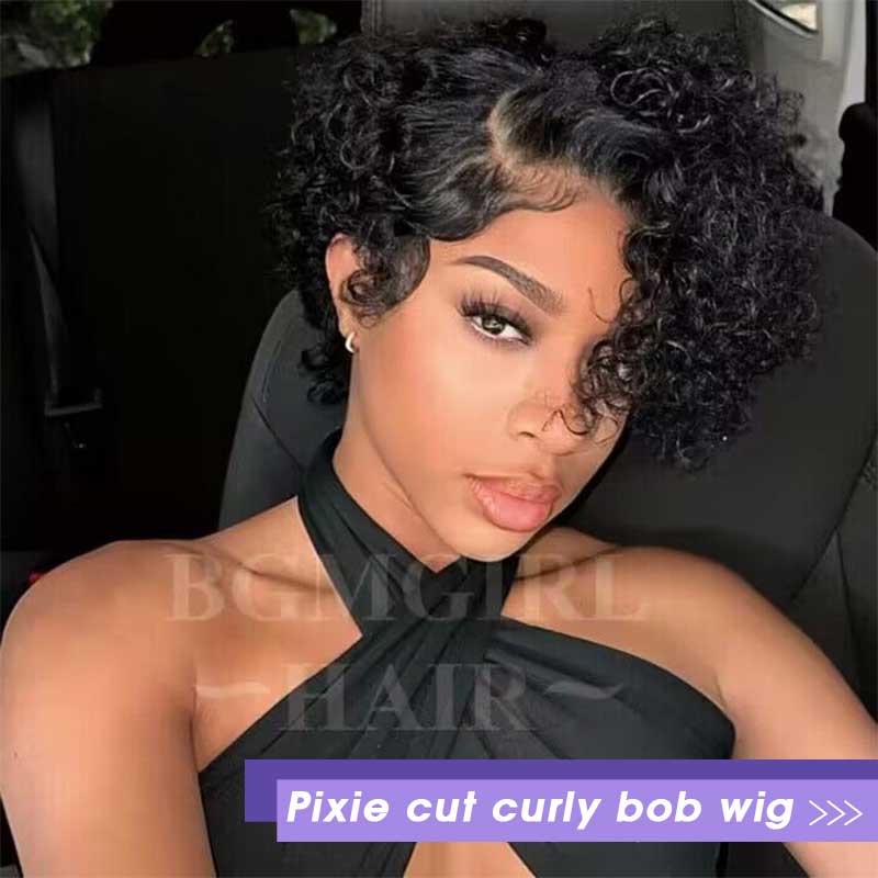pixie cut curly bob wig
